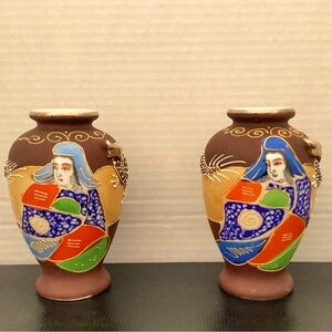 Vintage Japanese Moriage Dragon small 5 inch vases